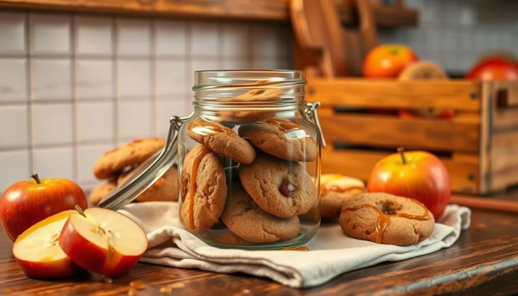 caramel apple cookies storage