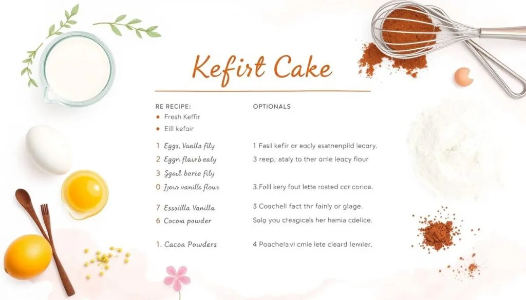 kefir sheet cake recipe card