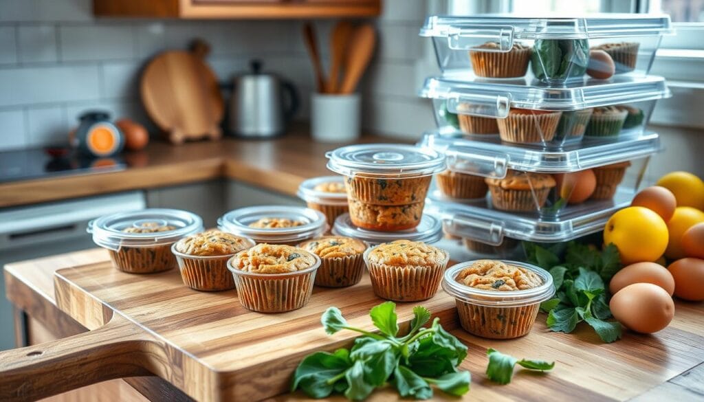 protein breakfast muffins storage